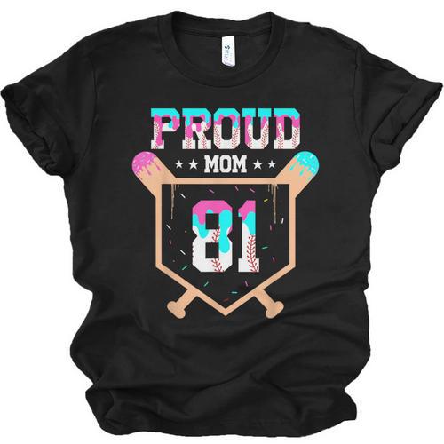 Proud Mom Baseball Player Number 81 Ice Cream Drip Unisex Jersey T-Shirt - Sportilla