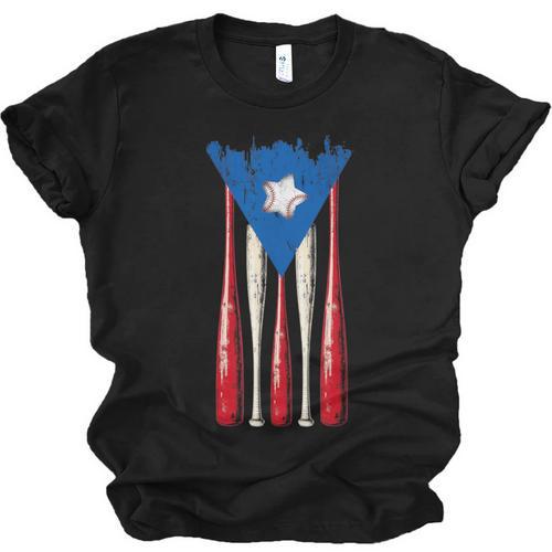 Puerto Rican Baseball Bats Puerto Rico Flag Pride BéIsbol Unisex Jersey T-Shirt - Sportilla