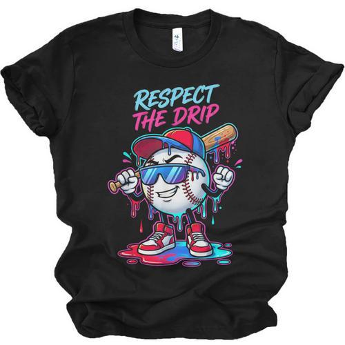 Respect The Drip Baseball Bat Sunglasses Mascot Unisex Jersey T-Shirt - Sportilla