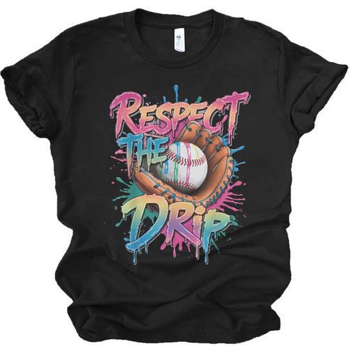 Respect The Drip Baseball Drip Glove Youth Boys Girls Player Unisex Jersey T-Shirt - Sportilla