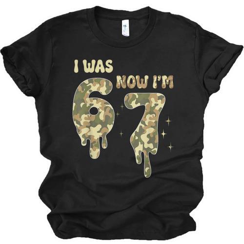 Retro I Was 6 Now I'm 7 Camo 67 Ice Cream Drip Baseball Unisex Jersey T-Shirt - Sportilla