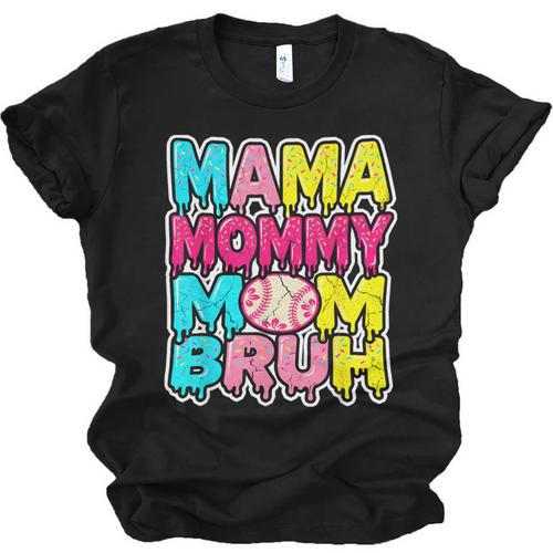 Retro Mama Mommy Mom Bruh Baseball Women Girls Unisex Jersey T-Shirt - Sportilla