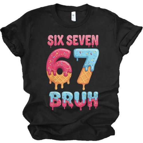 Six Seven Bruh 67 Ice Cream Drip Baseball For Men Women Kids Unisex Jersey T-Shirt - Sportilla