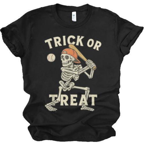 Skeleton Baseball Halloween Costume Men Boys Kids Tee Unisex Jersey T-Shirt - Sportilla