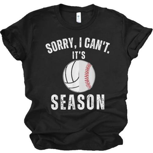 Sorry I Can't It's Volleyball Baseball Season Mom Of Both Unisex Jersey T-Shirt - Sportilla