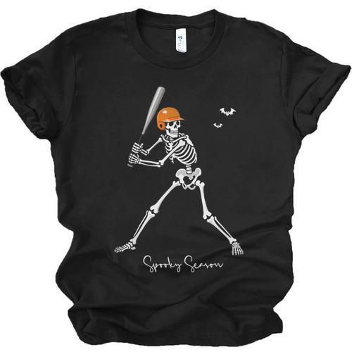Spooky Season Skeleton Baseball Player Halloween Batter Unisex Jersey T-Shirt - Sportilla