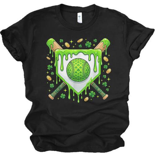 St Patrick Day Baseball Drip Ice Cream Boys Men Unisex Jersey T-Shirt - Sportilla