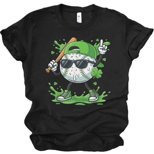 St Patrick Day Baseball Drip Ice Cream Baseball Player Men Unisex Jersey T-Shirt - Sportilla