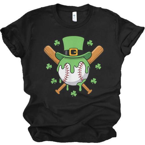 St Patricks Day Baseball Drip Ice Cream Baseball Home Plate Unisex Jersey T-Shirt - Sportilla