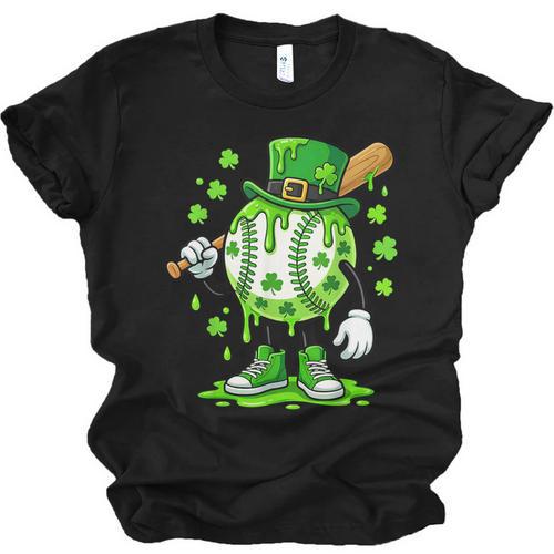 St Patricks Day Shamrock Baseball Drip Icecream Irish Boys Unisex Jersey T-Shirt - Sportilla