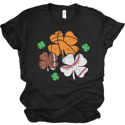 St Patricks Day Shamrock Basketball Baseball Men Boys Kids Unisex Jersey T-Shirt - Sportilla