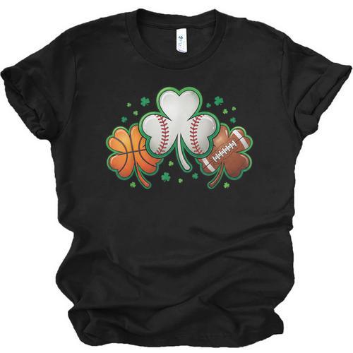 St Patricks Day Shamrock Sports Baseball Basketball Football Unisex Jersey T-Shirt - Sportilla