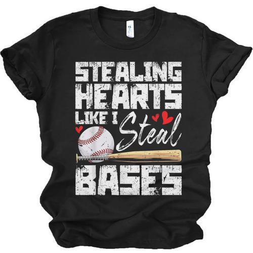 Stealing Hearts Like I Steal Bases Baseball Valentines Unisex Jersey T-Shirt - Sportilla