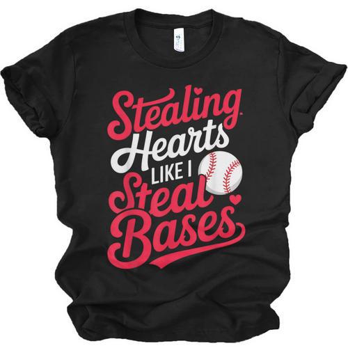 Stealing Hearts Like I Steal Bases Cute Baseball Boys Unisex Jersey T-Shirt - Sportilla