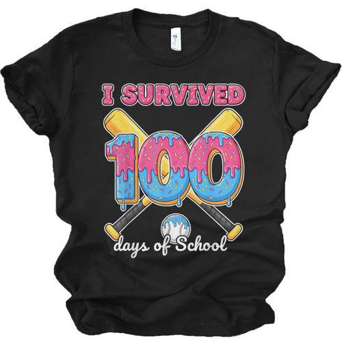 I Survived 100 Days Of School Baseball Cream Drip Boys Unisex Jersey T-Shirt - Sportilla