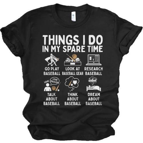 Things I Do In My Spare Time Baseball Lover Unisex Jersey T-Shirt - Sportilla