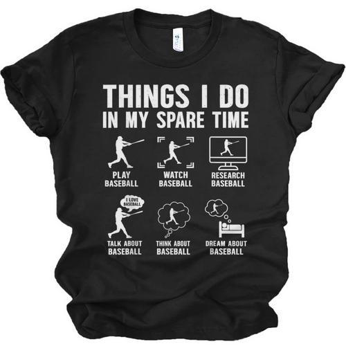 Things I Do In My Spare Time Baseball Lovers Kids Boys Unisex Jersey T-Shirt - Sportilla