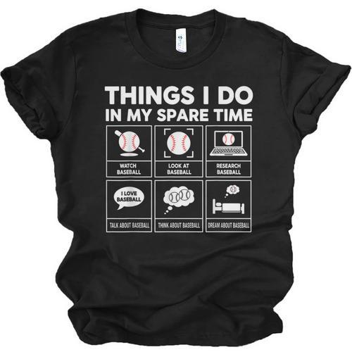Things I Do Spare Time Baseball Player Men Women Kids Unisex Jersey T-Shirt - Sportilla