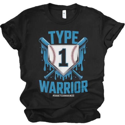 Type 1 Warrior Diabetes Awareness Baseball Enthusiasts Unisex Jersey T-Shirt - Sportilla