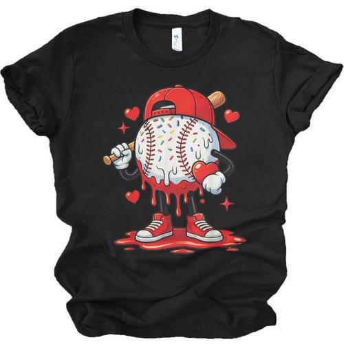 Valentine Baseball Drip Ice Cream Youth Boys Couples Unisex Jersey T-Shirt - Sportilla