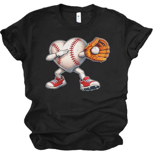 Valentine Baseball Heart Sport Love Valentines Day Boys Kids Unisex Jersey T-Shirt - Sportilla