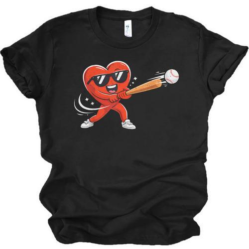 Valentine Baseball Heart Sport Valentines Day Men Boys Kids Unisex Jersey T-Shirt - Sportilla