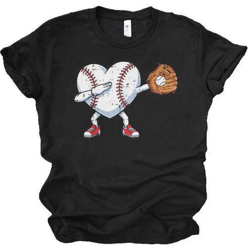 Valentines Day Baseball Ball Heart Dab Boys Kids Men Unisex Jersey T-Shirt - Sportilla