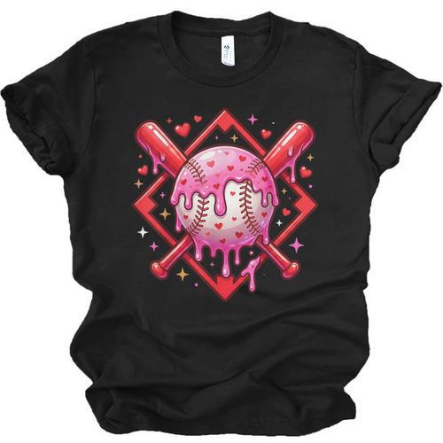 Valentines Day Baseball Boys Ice Cream Drip Heart Youth Kids Unisex Jersey T-Shirt - Sportilla