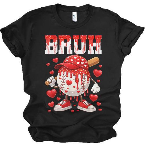 Valentines Day Baseball Drip Boys Bruh Ice Cream Toddler Kid Unisex Jersey T-Shirt - Sportilla