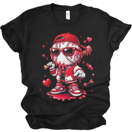 Valentines Day Baseball Drip Ice Cream For Boys Kids Teens Unisex Jersey T-Shirt - Sportilla