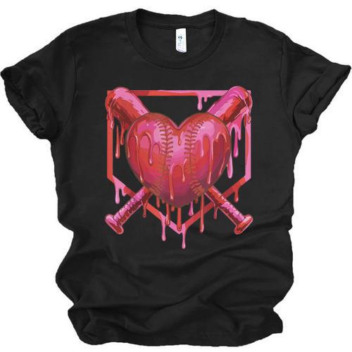 Valentines Day Baseball Red Heart Dab Boys Girls Kids Unisex Jersey T-Shirt - Sportilla