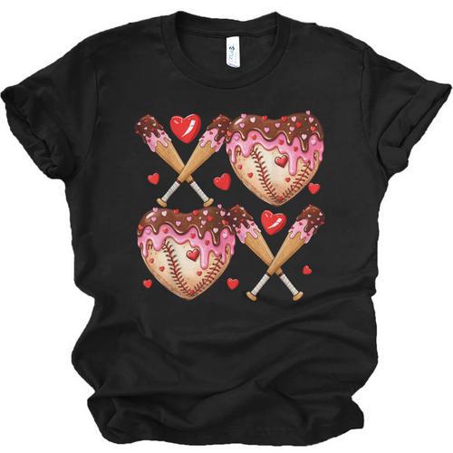 Valentines Day Drip Heart Baseball XOXO Boys Kids Men Sport Unisex Jersey T-Shirt - Sportilla