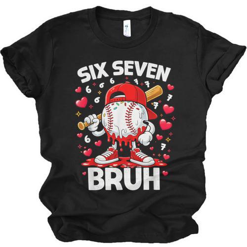 Valentines Day Six Seven Bruh 6 7 Meme Baseball Drip Boys Unisex Jersey T-Shirt - Sportilla