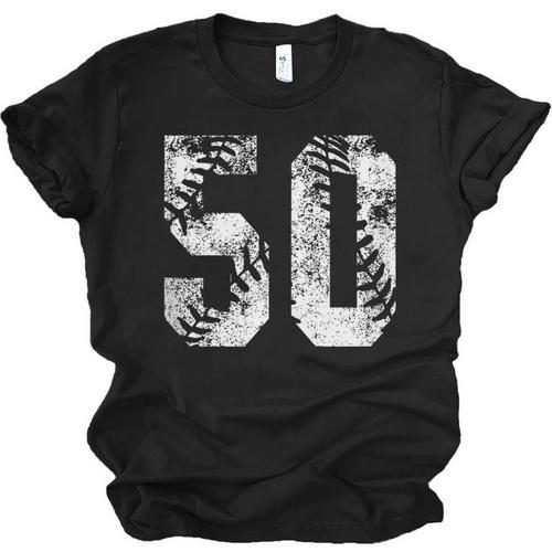 Vintage Baseball Number 50 Jersey Player Uniform Unisex Jersey T-Shirt - Sportilla