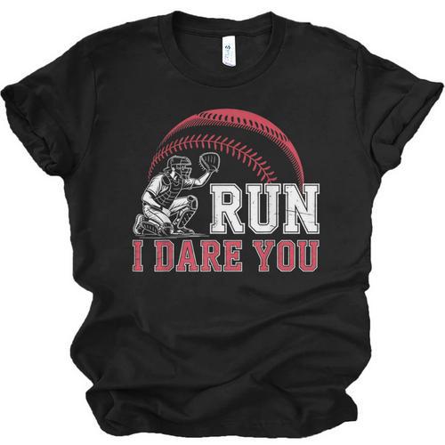 Vintage Humor Baseball Apparel Run I Dare You Unisex Jersey T-Shirt - Sportilla