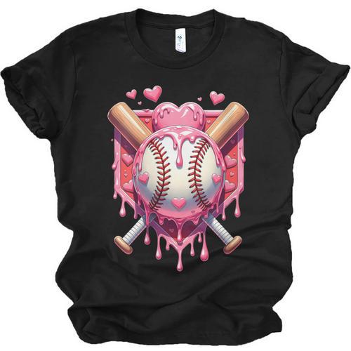 Women's Valentines Day Baseball Boys Ice Cream Drip Heart Youth Kids Unisex Jersey T-Shirt - Sportilla