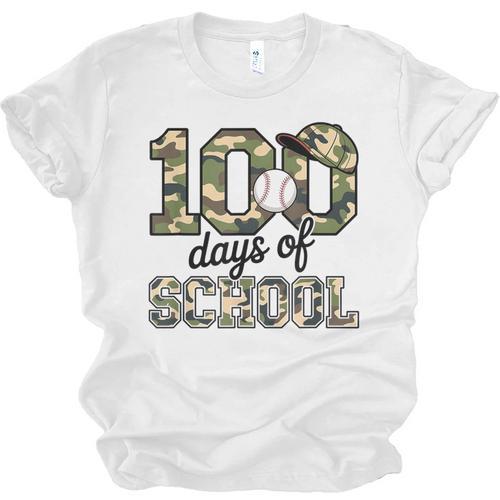 100 Days Of School Camo Baseball Camouflage For Kids Unisex Jersey T-Shirt - Sportilla