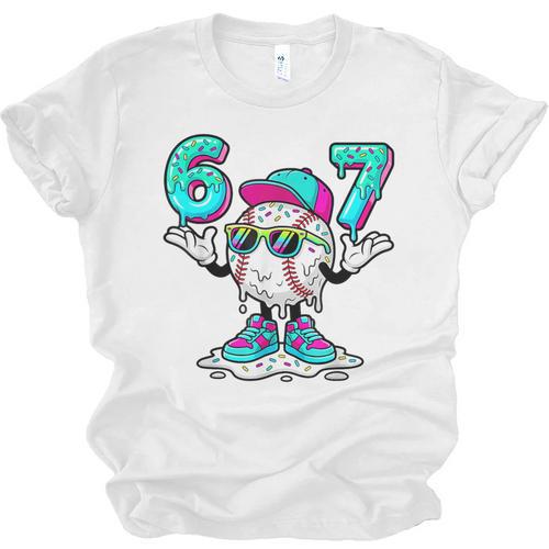 67 Baseball Drip Ice Cream 67 Baseball Men Boy Kids Unisex Jersey T-Shirt - Sportilla