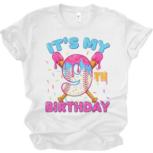 9th Birthday Baseball 9 Year Old Ice Cream Drip Boy Baseball Premium Tri-Blend Unisex Jersey T-Shirt - Sportilla