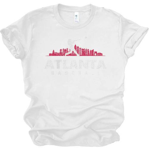 Atlanta Baseball Vintage Player Minimalist Skyline Retro Unisex Jersey T-Shirt - Sportilla