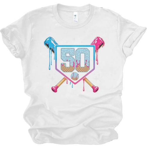 Baseball 50 Year Old Ice Cream Drip 50th Birthday Number 50 Unisex Jersey T-Shirt - Sportilla
