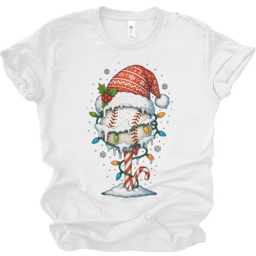 Baseball Christmas Ball Hat Snow Winter Premium Tri-Blend Unisex Jersey T-Shirt - Sportilla