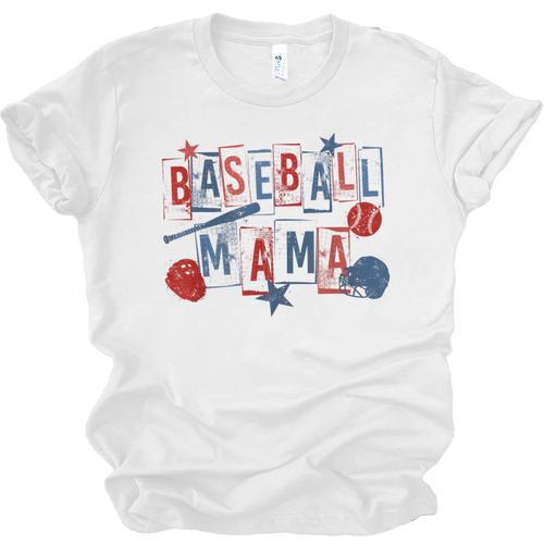 Baseball Mama Mom Mother Vintage Game Day Unisex Jersey T-Shirt - Sportilla