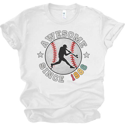 Birthday Baseball Lover 40 Years Old Awesome Since 1986 Premium Tri-Blend Unisex Jersey T-Shirt - Sportilla