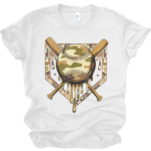 Camo Baseball Dripping Military Camouflage Sports Men Boy Unisex Jersey T-Shirt - Sportilla
