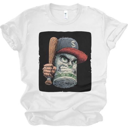 Cool Dollar Bill Guy With Cap And Baseball Costume Premium Tri-Blend Unisex Jersey T-Shirt - Sportilla