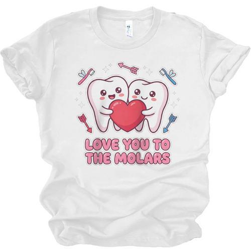 Cute Dentist Valentine Love You To The Molars Teeth Pun Raglan Baseball Tee Unisex Jersey T-Shirt - Sportilla
