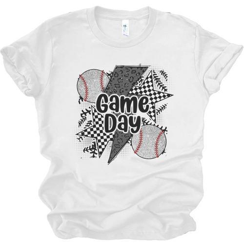 Game Day Baseball Retro Checkered Baseball Unisex Jersey T-Shirt - Sportilla