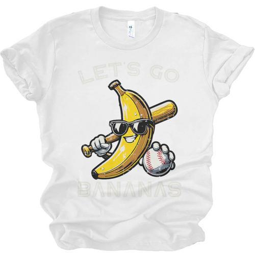 Lets Go Bananas Baseball Retro Sports Boys Kids Men Youth Premium Tri-Blend Unisex Jersey T-Shirt - Sportilla