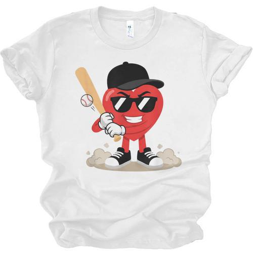 Heart Playing Baseball Valentine Baseball Unisex Jersey T-Shirt - Sportilla